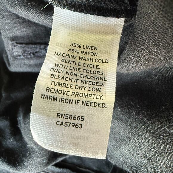 Caslon Linen Blend Women's Capri Pants Raw Hem Black Beachy Cooling Pirate 1X - Picture 4 of 4